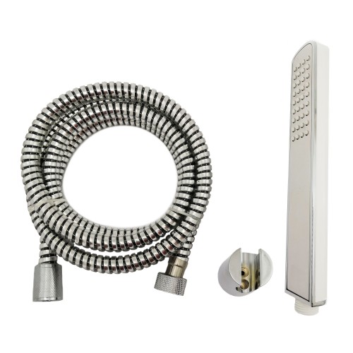 Soffione Doccia Effetto Pioggia Con Tubo Rinforzato E Supporto A Muro 5043